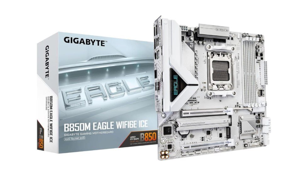 Placa Mãe Gigabyte B850M Eagle Wifi 6E ICE AMD AM5 DDR5 PCIe 5.0 USB 3.2 Gen 2