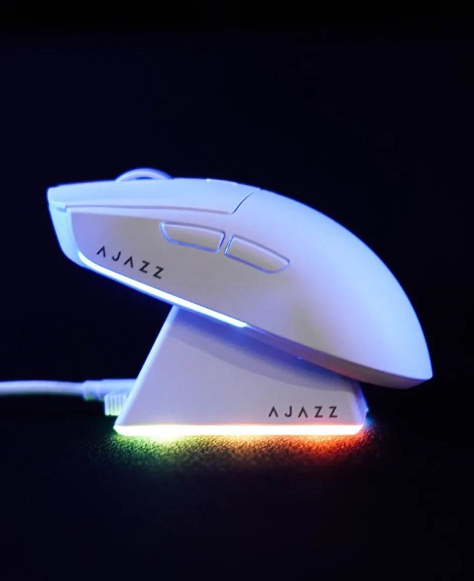 Mouse Sem Fio Com Dock Ajazz AJ139 V2 Series PAW 3311 500mAh Micro Switch Huano Tri Mode 🖱️🔋