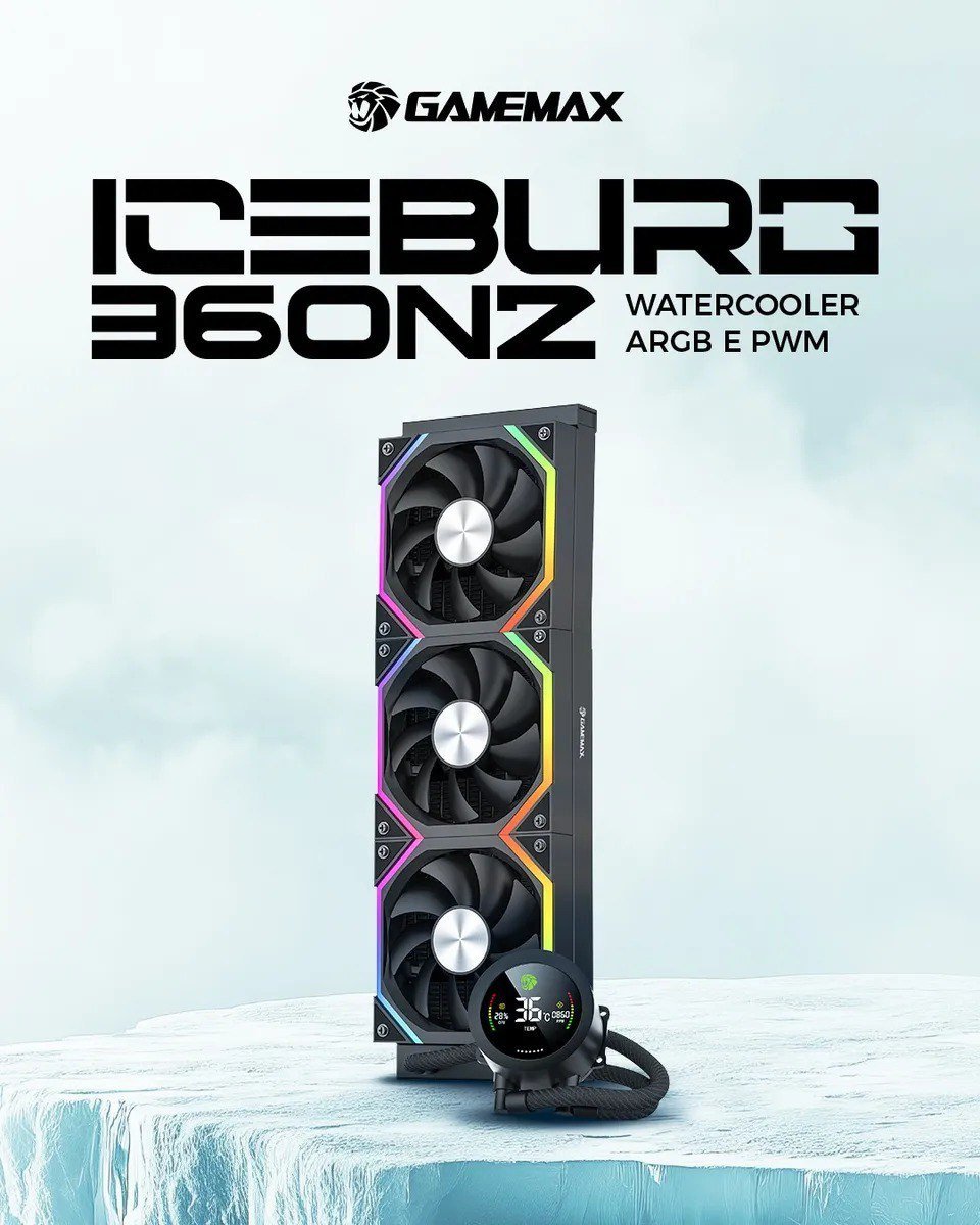 Water Cooler Digital Gamemax Ice Burg 360n2 Black 🧊🖥️