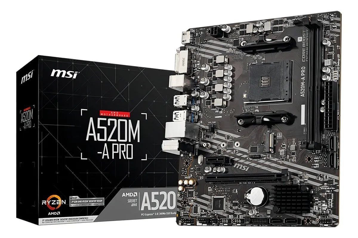 Placa-mãe Msi A520m-a Pro Am4 Matx Ddr4 Hdmi Dvi M.2 🖥️