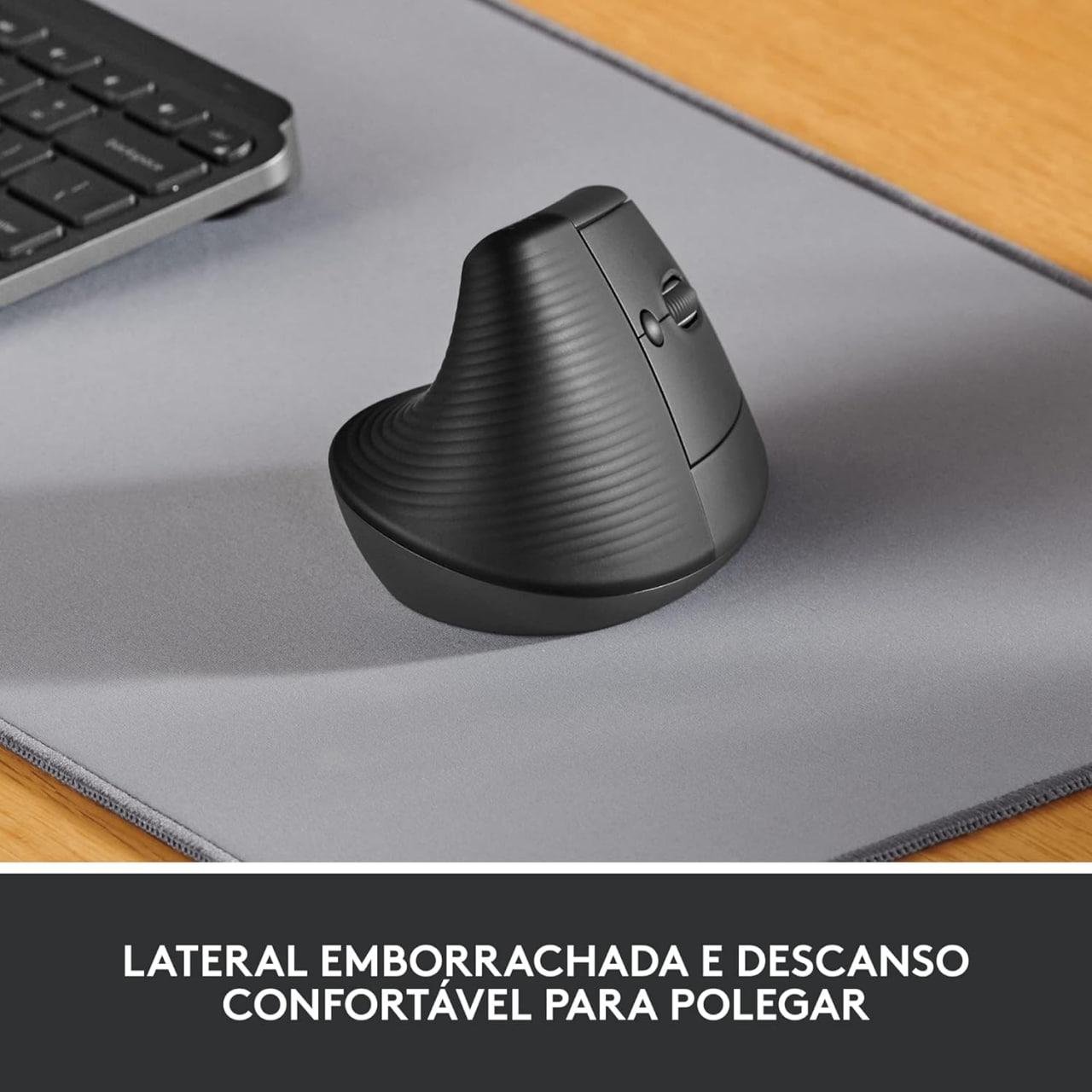 Mouse Sem Fio Logitech Lift Vertical com Design Ergonômico 🖱️