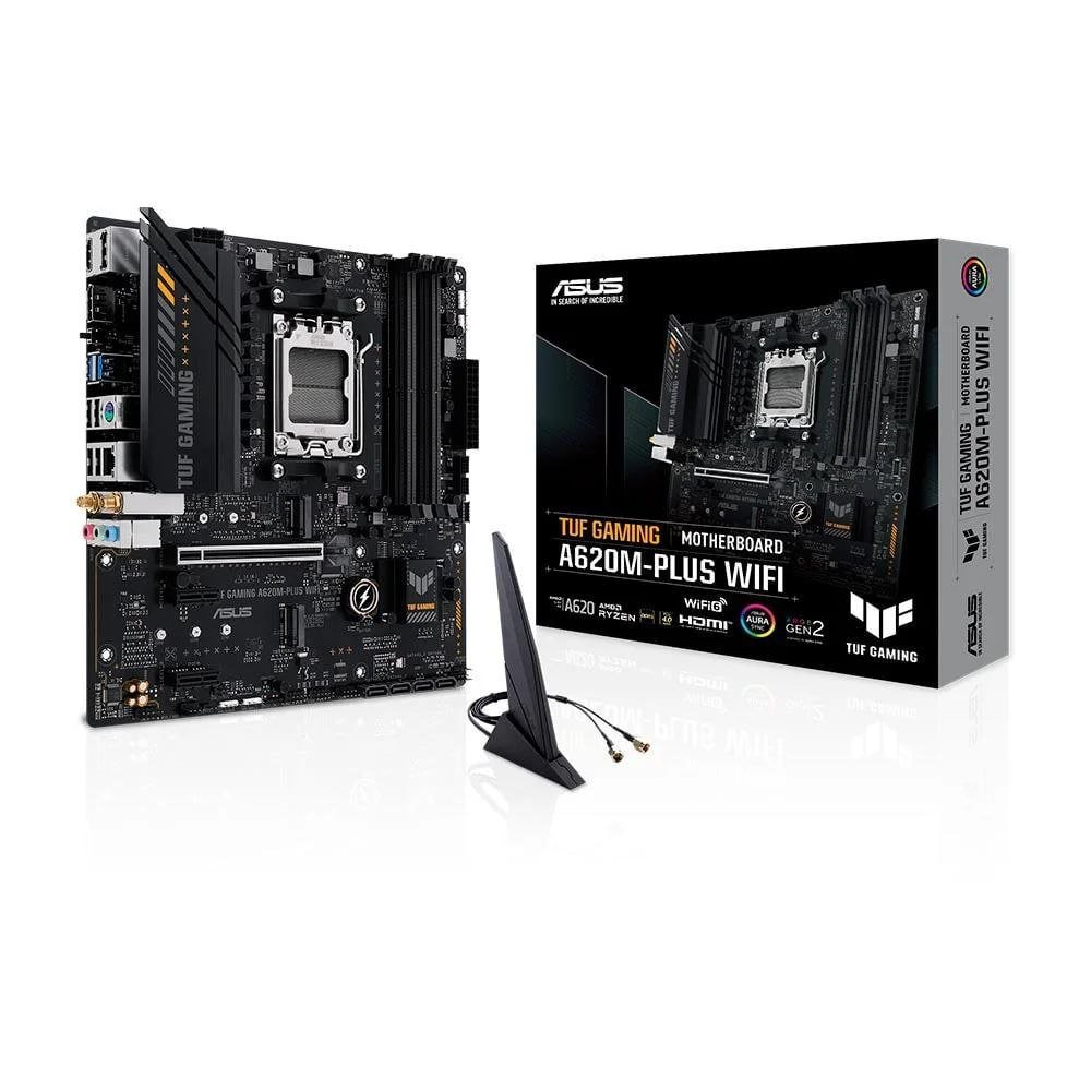 Placa-Mãe ASUS TUF GAMING A620M-PLUS WIFI, AMD AM5, mATX, DDR5, Wi-Fi, Bluetooth, Preto - 90MB1F00-M0EAY0 🖥️