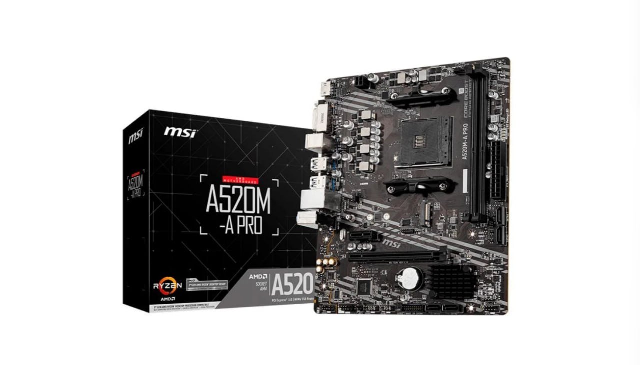 Placa-Mãe MSI A520M-A PRO, AMD AM4, mATX, DDR4, Preto - A520M-A PRO