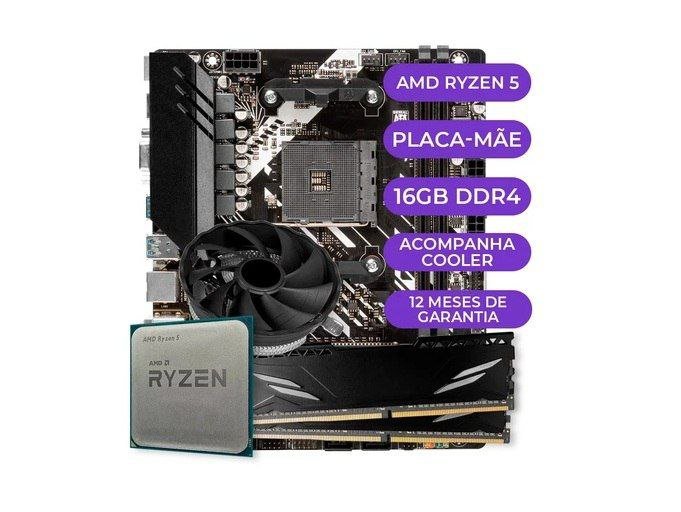 Kit Upgrade Gamer, Processador AMD Ryzen 5 5600GT + B450M + 16GB DDR4 🖥️🎮