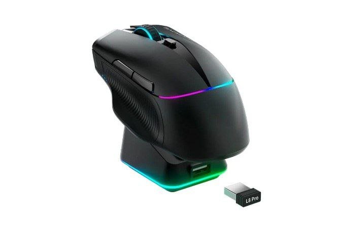 Mouse Machenike L8 pro, RGB, Support 8K, 2.4GHz Wireless + DOCK RGB, Carregamento Sem Fio, Preto 🖱️✨