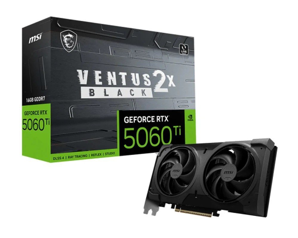 Placa De Vídeo Nvidia Geforce Msi RTX5060 ti Ventus Oc Black Plus 2x 16gb 🛒🎮