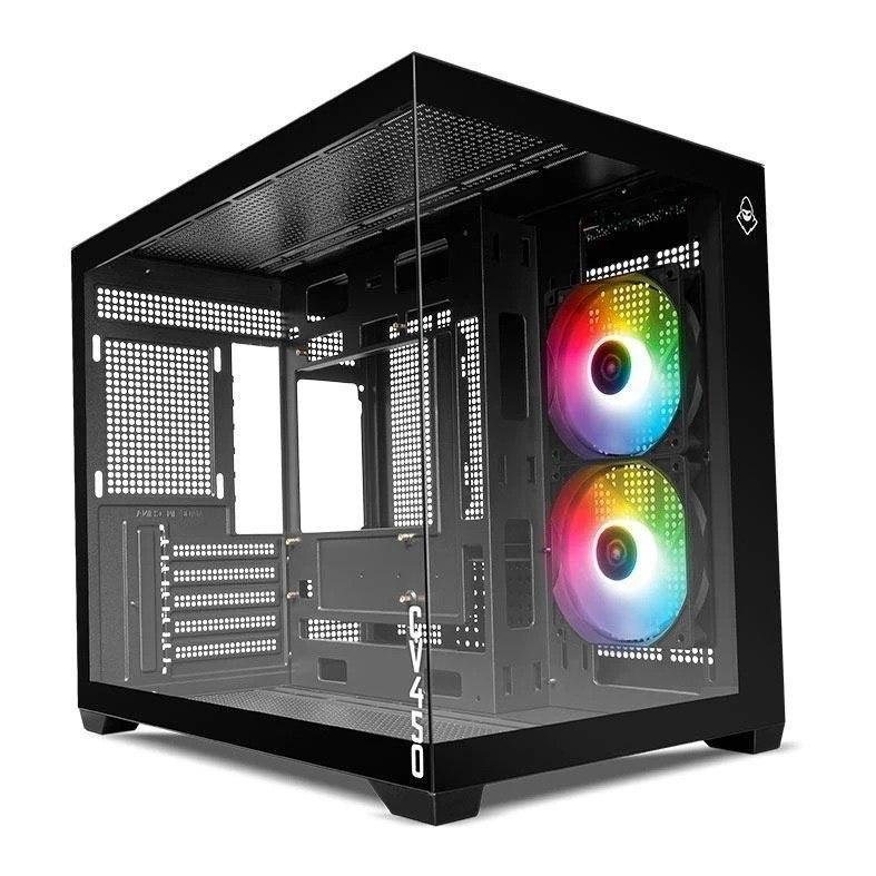 Gabinete Gamer Mancer CV450, RGB, Mini-Tower, Lateral de Vidro, Com 2 Fans 🖥️🕹️