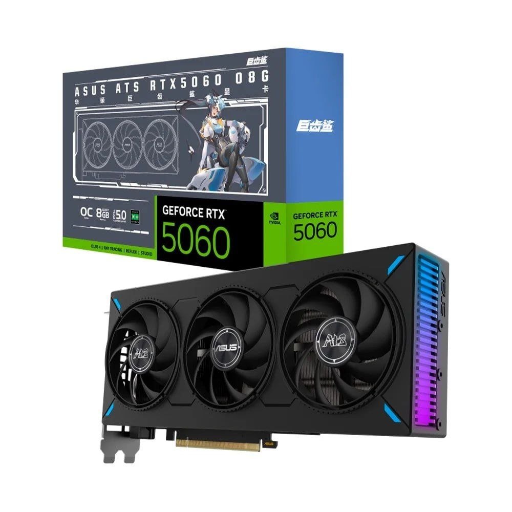 Placa de Vídeo ASUS ATS RTX 5060 O8G NVIDIA Geforce, 8GB, GDDR7, Triple Fan, OpenGL 4.6, DLSS 4 🖥️🎮