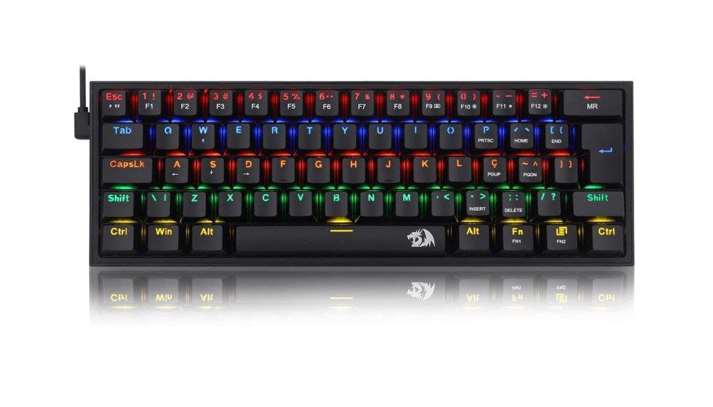 Teclado Mecanico Gamer Fizz Rainbow Preto Switch Azul 🎮⌨️