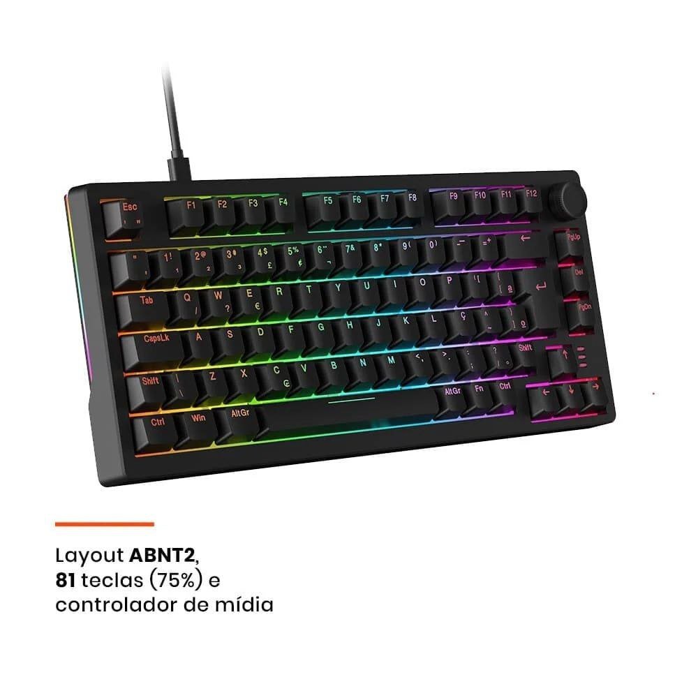 Teclado Sem Fio Mecânico Gamer Husky Nomadic, RGB, Switch Gateron G Pro 🎮⌨️