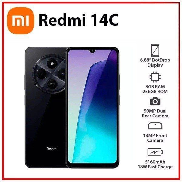 Xiaomi Redmi 14C Preto 8GB+256GB RAM, 4GB+128GB RAM 🛒📱