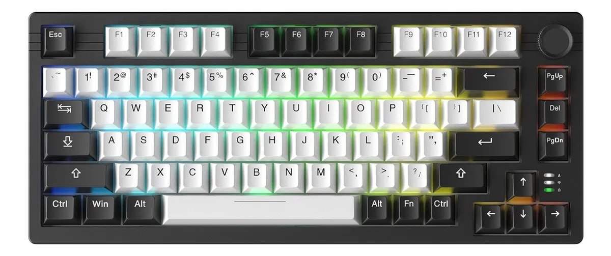 Teclado Mecânico Gamer Sem Fio Wireless Tri Mode Bluetooth 2.4g Hot Swap Switch Dream Rgb Dareu Ek F75 Pro Preto 🎮⌨️