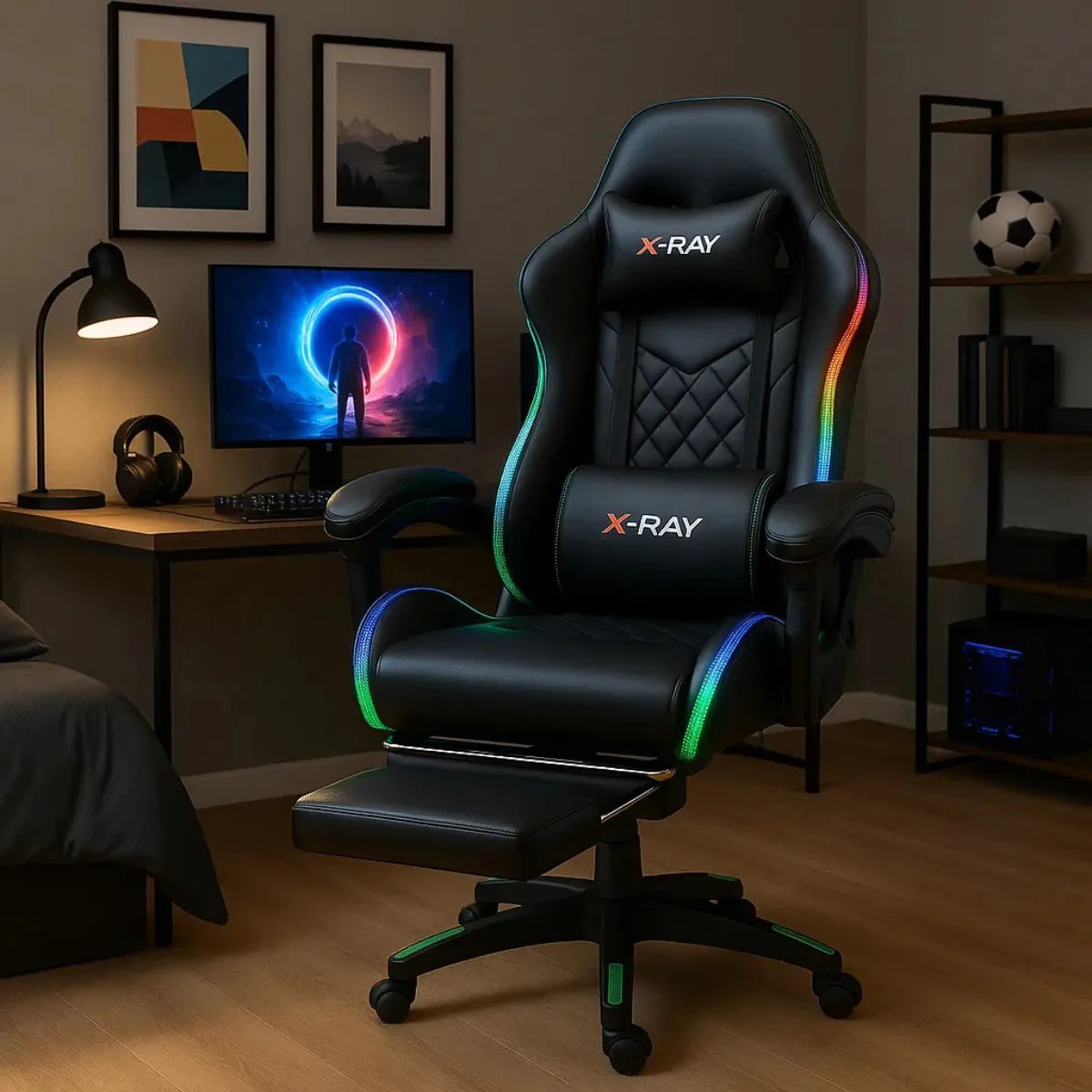 Cadeira Gamer E Escritório X-ray Fit Com Led Rgb 🖥️🎮