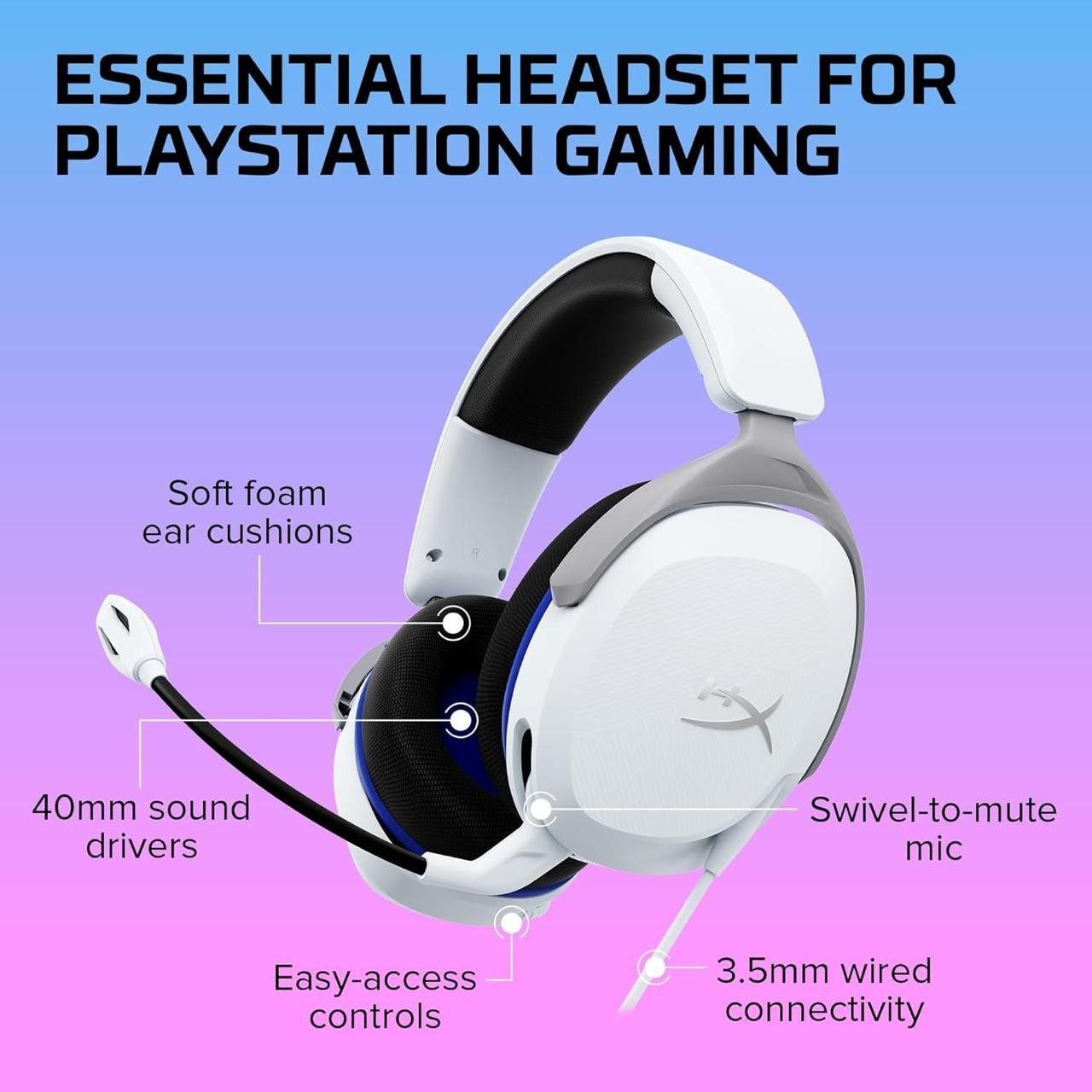Headset Gamer HyperX Cloud Stinger 2 Core PS5 - Branco 🎧🎮