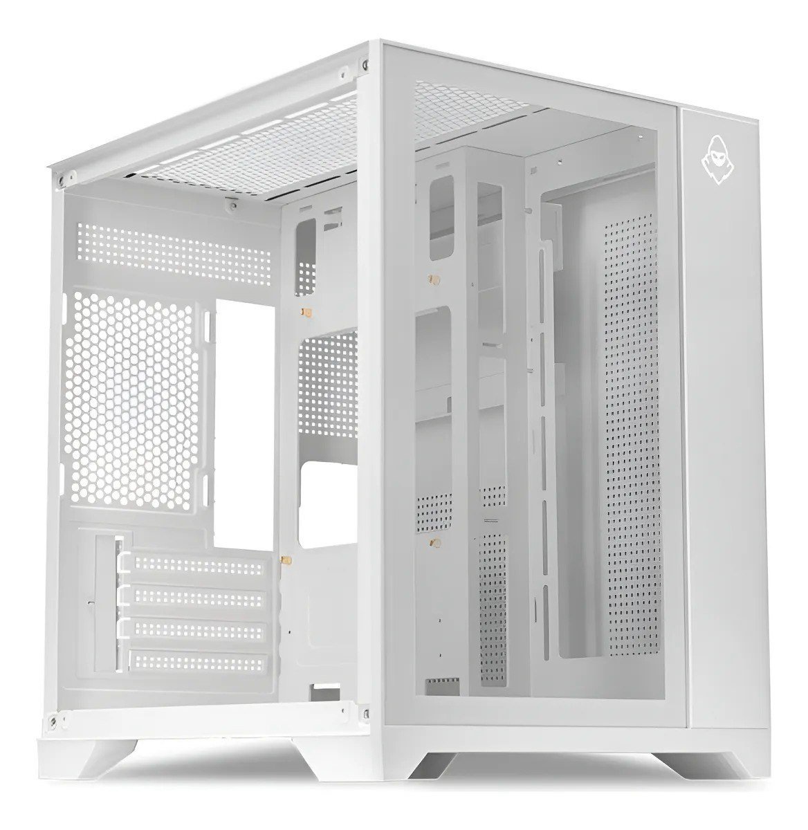 Gabinete Gamer Aquario Mancer Cv100, Mid-tower, Lat De Vidro, Branco 🖥️🎮