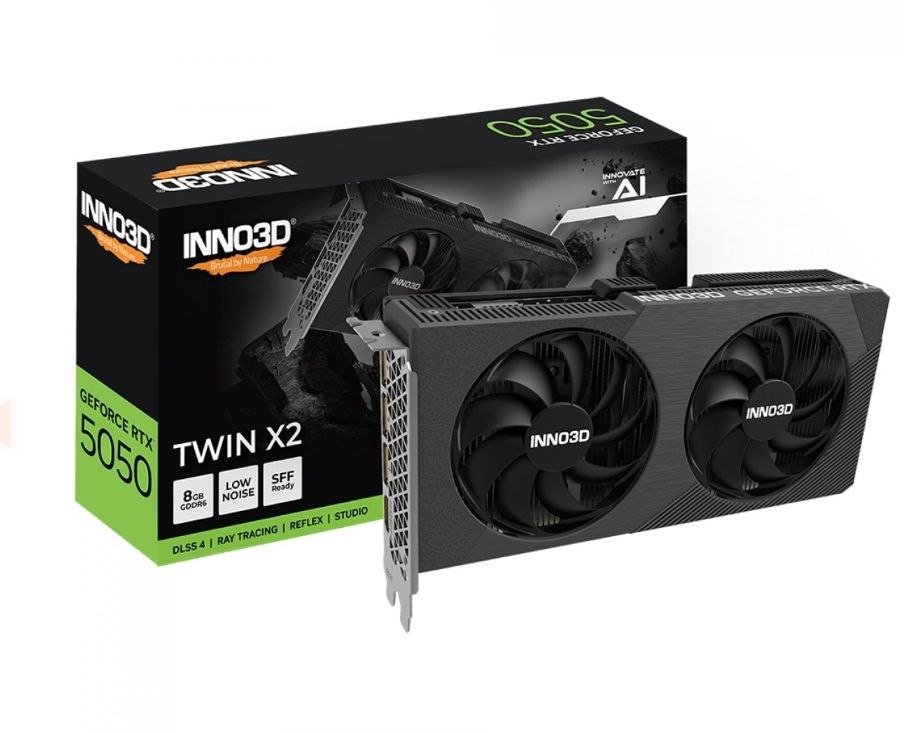 Placa de Vídeo Inno3D NVIDIA GeForce RTX 5050 Twin X2, 8GB, GDDR6, DLSS, Ray Tracing, N50502-08D6-174071N 🖥️🎮
