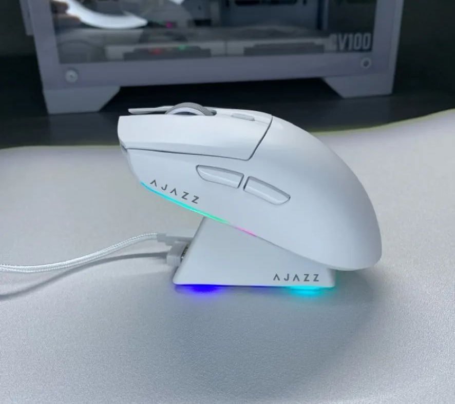 Mouse Sem Fio Com Dock Ajazz AJ139 V2 Series PAW 3311 500mAh Micro Switch Huano Tri Mode 🖱️🔋