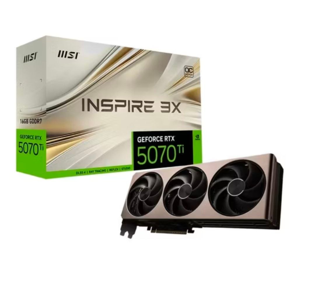 Placa de Vídeo MSI GeForce RTX 5070 Ti 16GB GDDR7 Inspire 3X OC 🖥️🎮