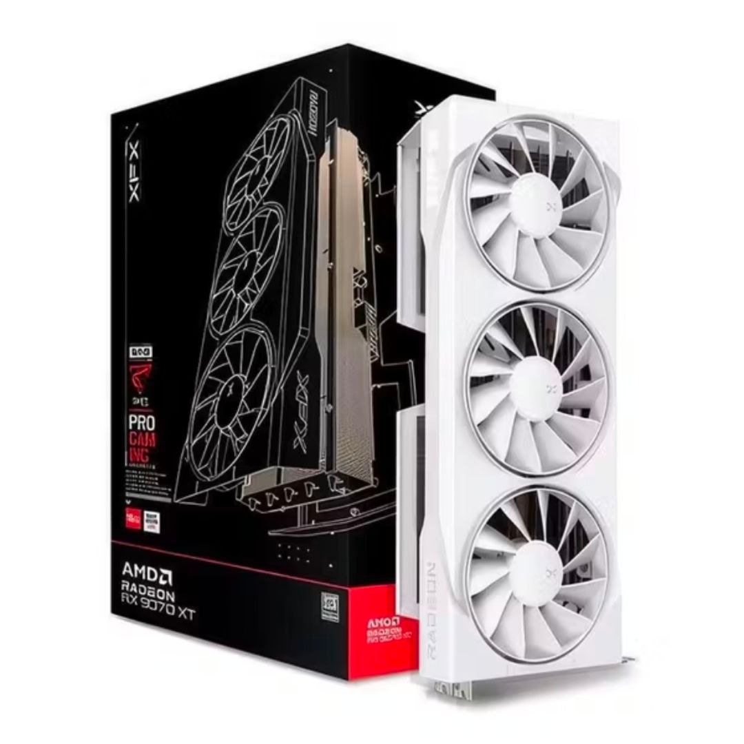 Placa de Vídeo XFX Radeon RX 9070 XT Swift White Trip Fan Gaming Edt 16GB 🖥️🎮