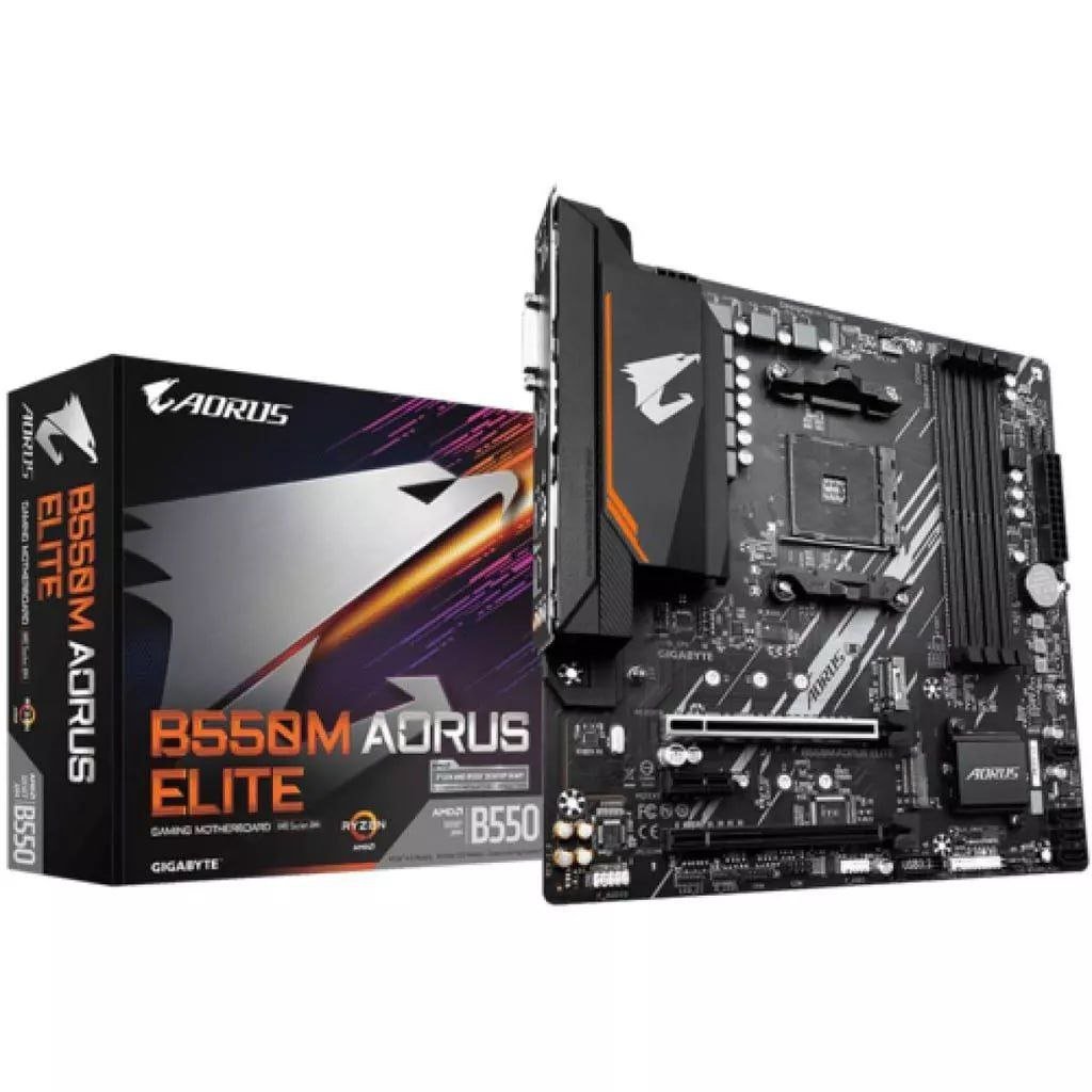 Placa Mãe Gigabyte B550M AORUS Elite, Chipset B550, AMD AM4, mATX, DDR4 🛒