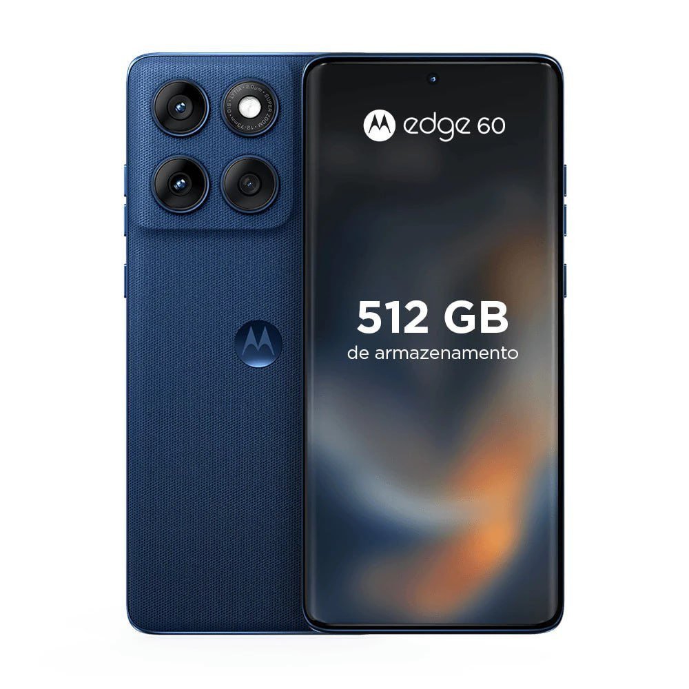 Smartphone Motorola Edge 60 5G - 512GB, 12GB RAM + 12GB Ram Boost Tela Quad-Curve 50MP Sony Camera