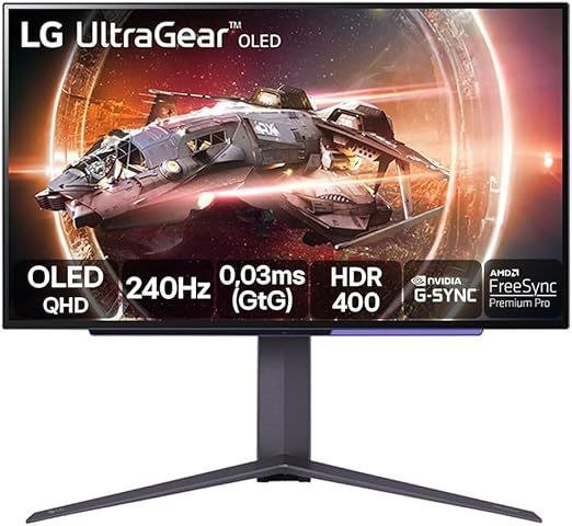 Monitor Gamer LG UltraGear OLED – Tela OLED 27”, 2K QHD, HDR400 True black, 1.5M:1, 240Hz, 0,03ms 🖥️🎮