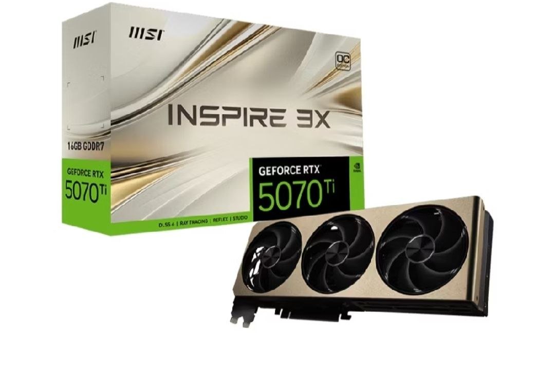 Placa de Vídeo MSI NVIDIA GeForce RTX 5070 Ti Inspire 3X OC, 16GB 🖥️🎮