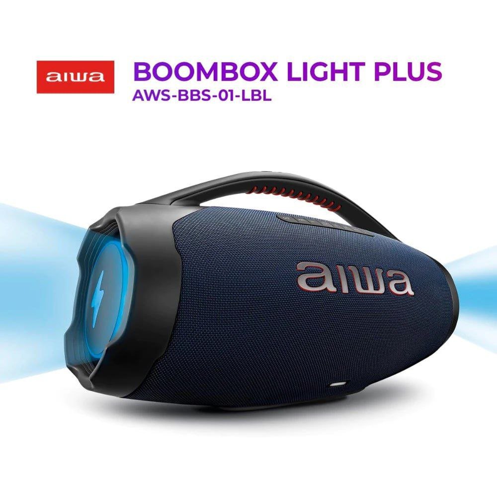 Caixa De Som Boombox Plus Aiwa Bbs-01-Lbl, 200W, 30H Bateria Azul