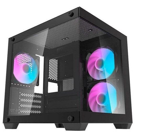 Gabinete Gamer Aquário Aigo Darkflash Korgan K275M Rainbow Mid-Tower, 3 Fans, Preto 🖥️🎮