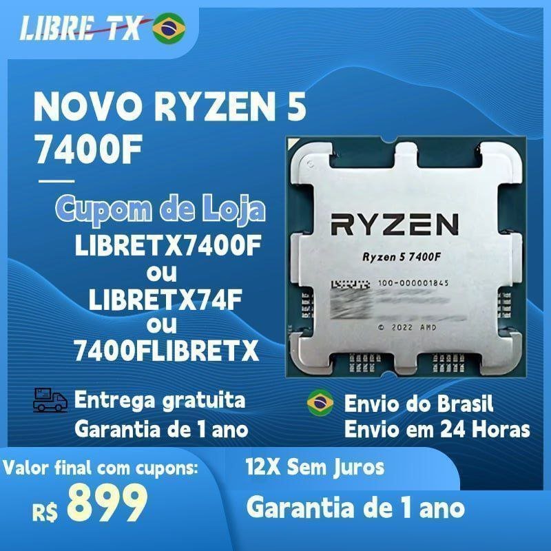 Processador AMD Ryzen 5 7400F Novo 🖥️⚙️
