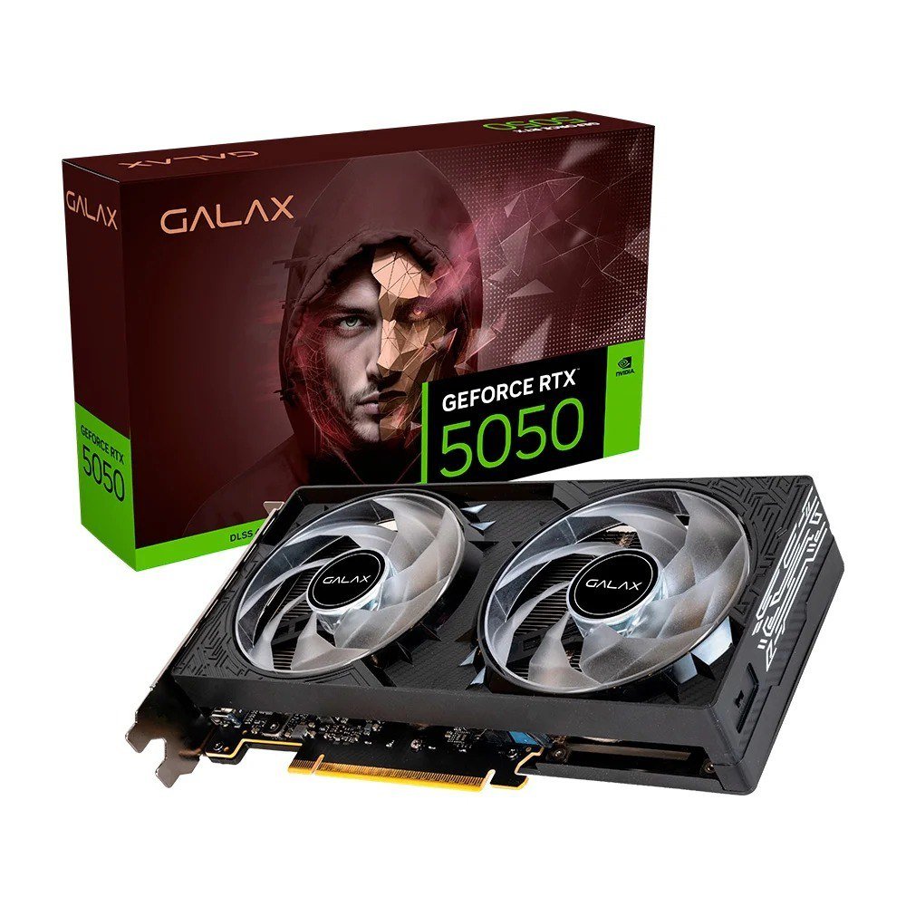 Placa de Vídeo GALAX NVIDIA GeForce RTX 5050 1-Click OC, 8GB, GDDR6, 128-Bits, Ray Tracing, DLSS 4 🖥️🎮