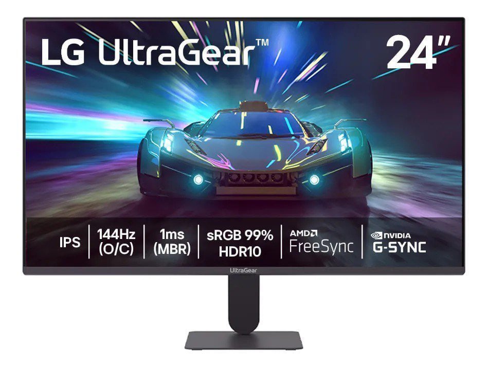 Monitor LG Ultragear 24g411a-b 24", FHD, 144Hz, 1ms (mbr), Nvidia G-sync, AMD Freesync, HDR10 Preto 🖥️🎮