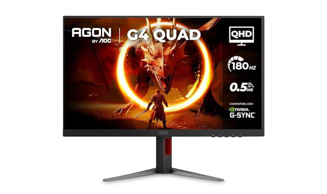 Monitor Gamer AOC AGON QUAD 27" QHD 180Hz 0.5ms IPS HDR10 Base Ajustável Q27G4F 🖥️🎮