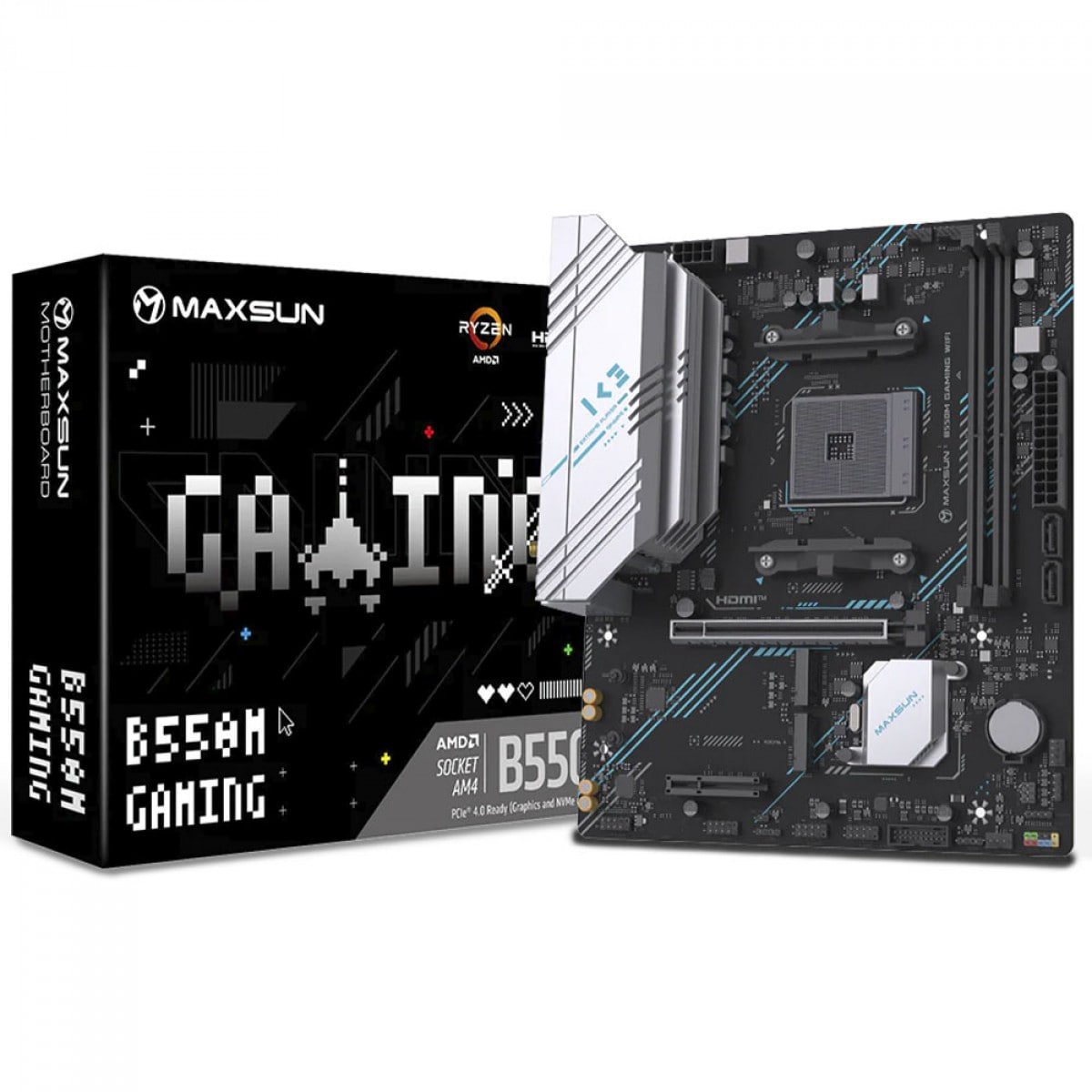 Placa Mãe MAXSUN MS-B550M Gaming WIFI, Chipset B550, AMD AM4, mATX, DDR4 🖥️🛒