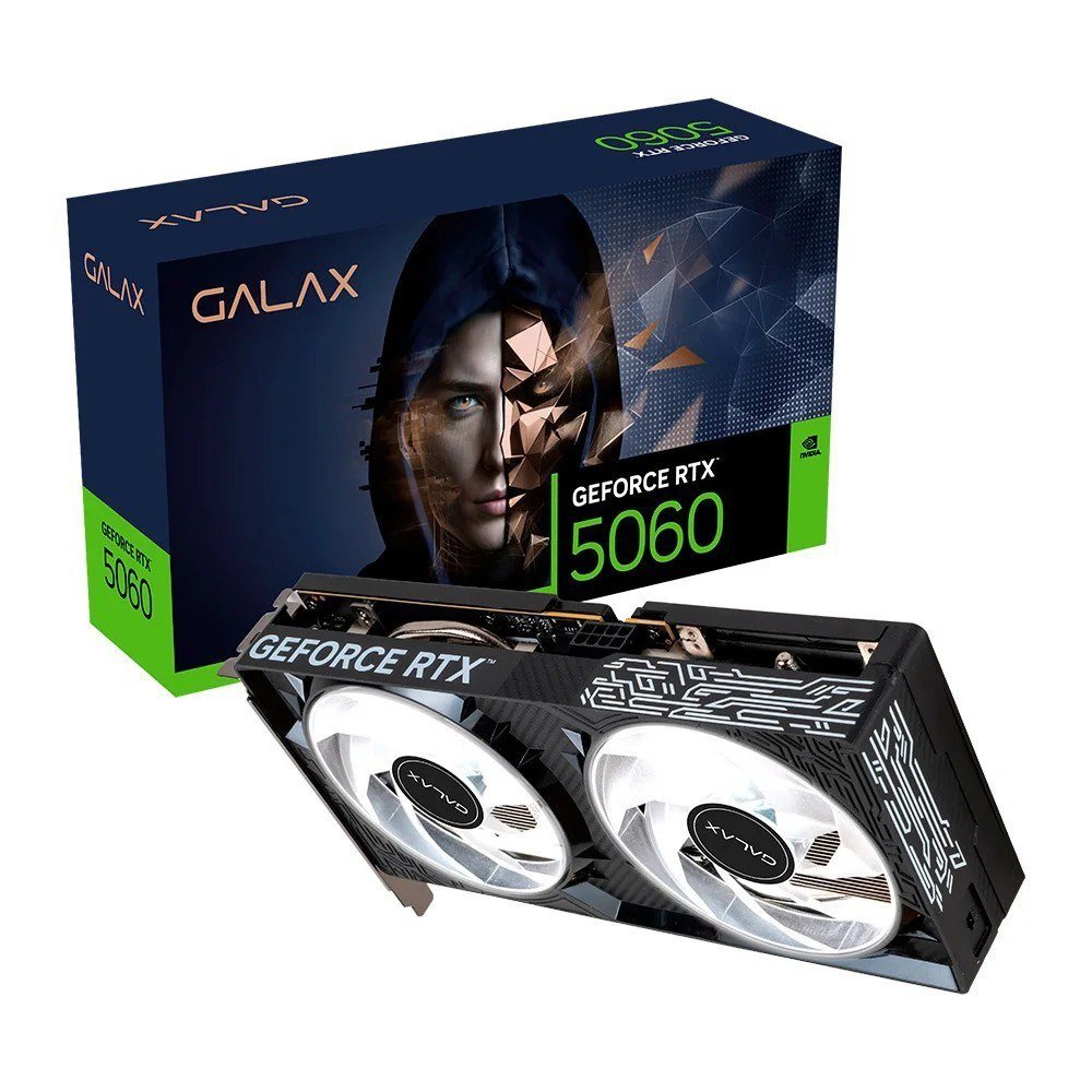 Placa de Vídeo GALAX NVIDIA GeForce RTX 5060 1-Click OC TECLAB Lite, 8GB, GDDR7, 128-Bits, Ray Tracing 🛒💻