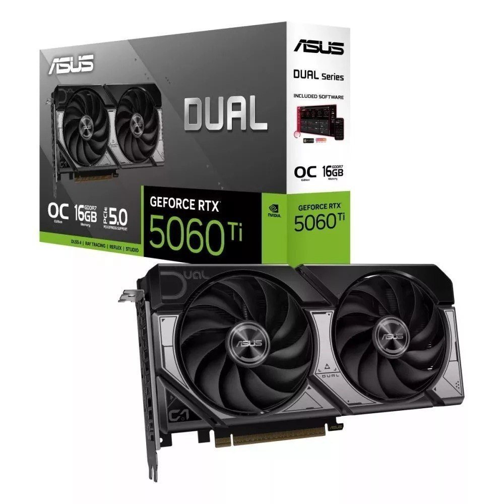 Placa de Vídeo NVIDIA GeForce Asus RTX5060TI Dual OC 2X 16GB -128 Bits 🖥️🎮