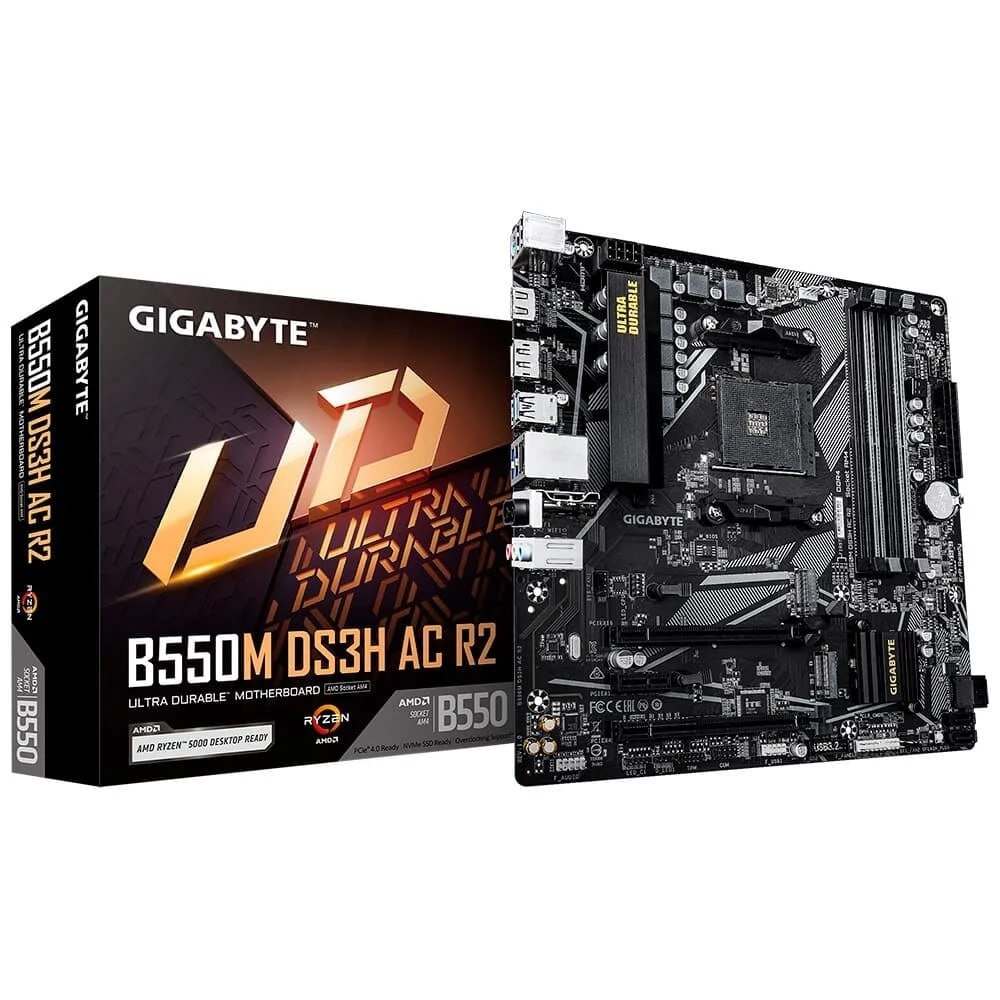 Placa Mãe Gigabyte B550M DS3H AC R2, AMD AM4 🖥️🛒