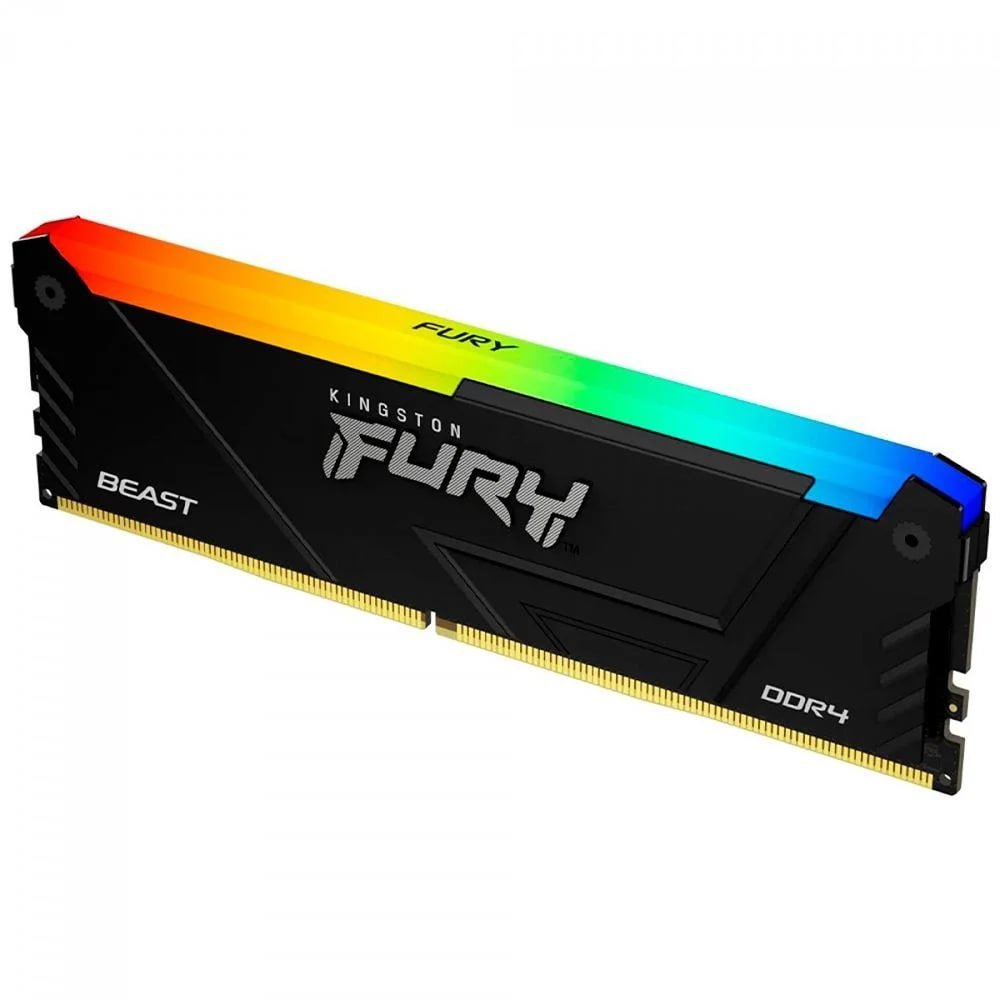 Memória RAM Kingston Fury Beast, RGB, 8GB, 3600MHz, DDR4, CL17, Preto - KF436C17BB2A/8 🛒💻