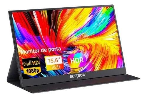 Monitor Portátil Gamer Bettdow 15.6'' Full Hd 60hz Ips Compatível 4k Preto 127/220v 🖥️🎮