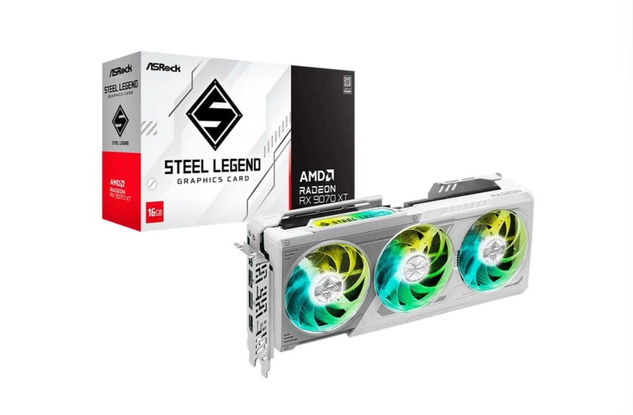 Placa de Vídeo ASRock RX 9070 XT Steel Legend AMD Radeon, ARGB, 16GB 🔥