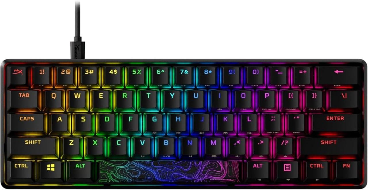 TECLADO MECÂNICO HYPERX ALLOY ORIGINS 60, Preto com iluminação RGB 🛒🎮