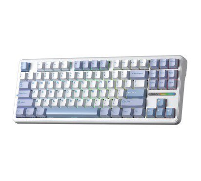 Teclado Mecânico Sem Fio Aulaf87 Para Gamers RGB Modo Triplo Azul-claro 🎮⌨️