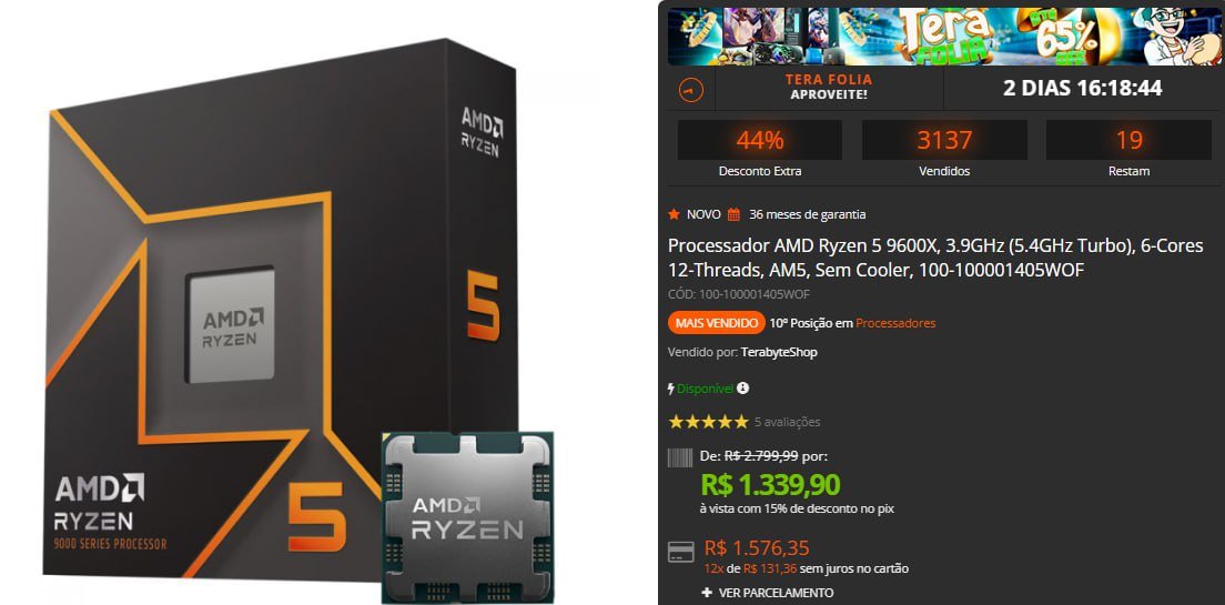 Processador AMD Ryzen 5 9600X 🖥️⚙️