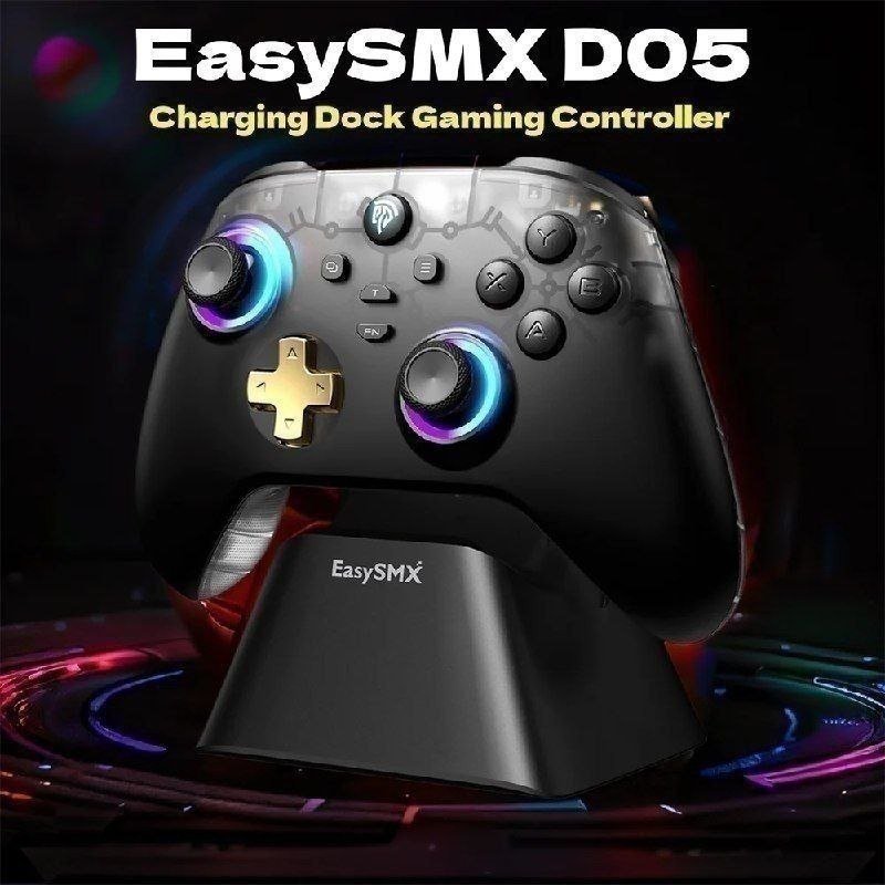 Controle EasySMX D05 com Dock de Carregamento RGB Hall Effect 🎮🕹️