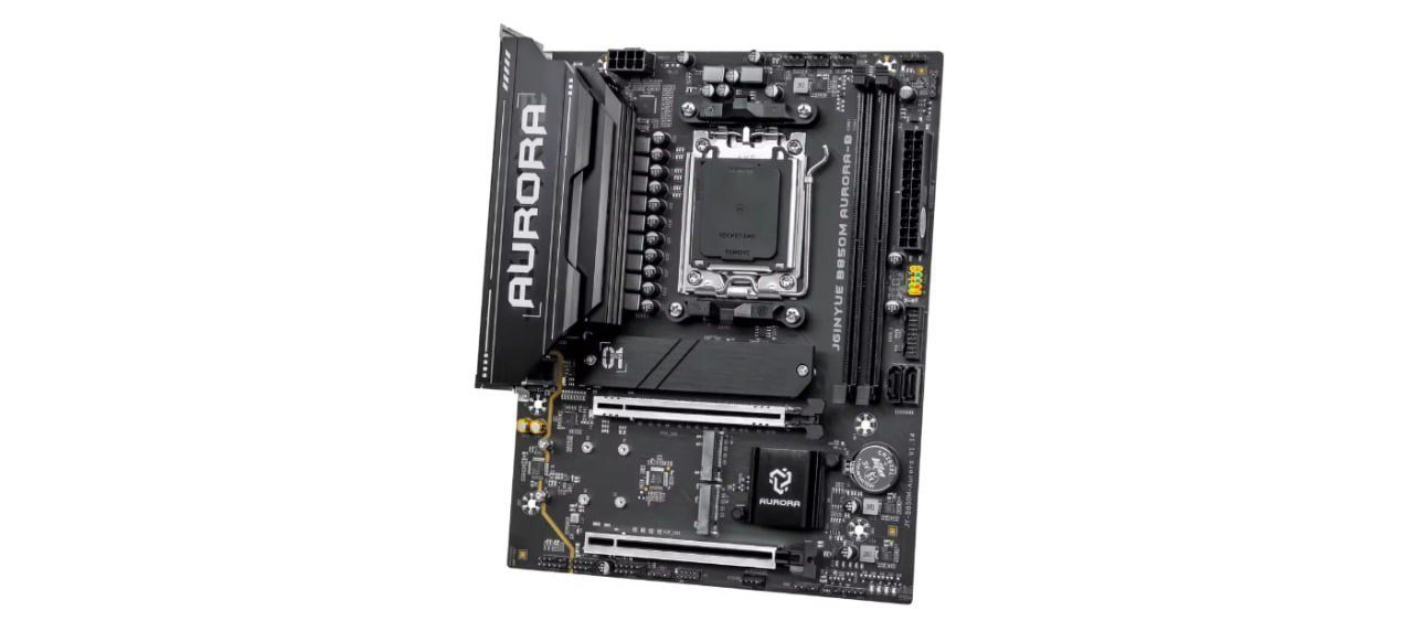 B850M AURORA-B Jginyue PCIe5.0 GPU + SSD, Placa Mãe AM5 DDR5 preta b650eM black b850e b850B 3x 5v aRGB, 1x nvme gen5 5.0, 2x Nvme gen4 4.0 🖥️⚡