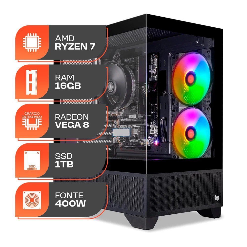 PC Gamer Mancer, Ryzen 7 5700G, Vega 8, 16GB DDR4 + 1TB SSD 🖥️🎮