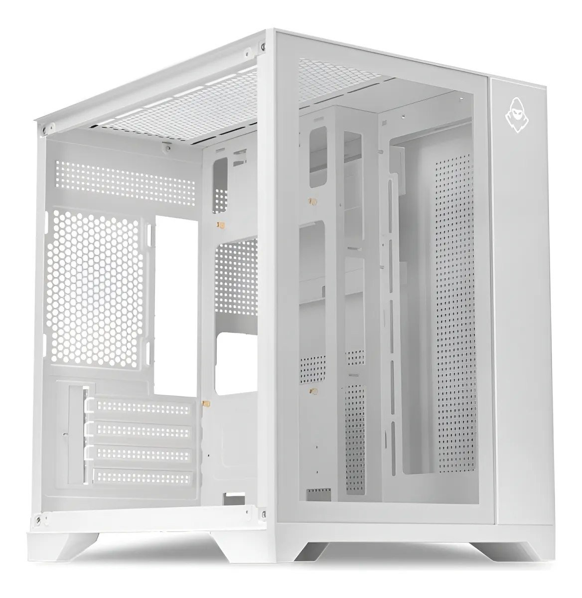 Gabinete Gamer Aquario Mancer Cv100, Mid-tower, Lat De Vidro, Branco 🖥️🎮