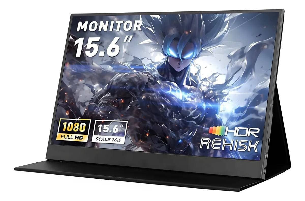 Monitor Portátil 15.6 Full Hd 1080p Ips Hdmi Usb Computador Preto 127/220v 🖥️🛒