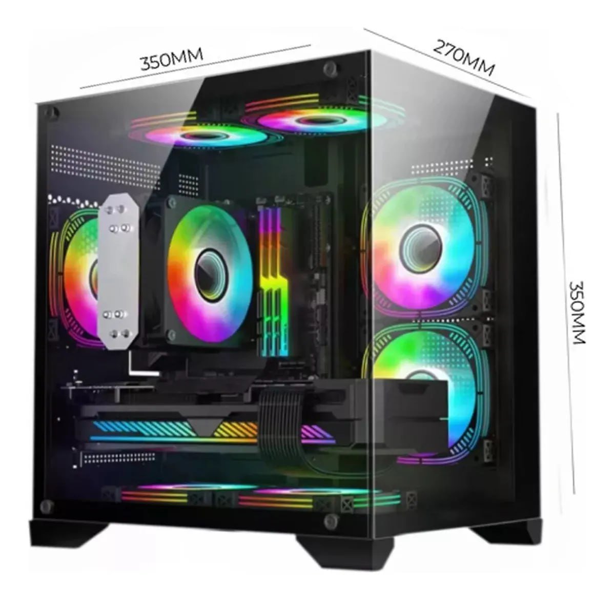 Gabinete Gamer Gb1790 Hayom 4 Fans RGB 🎮💻