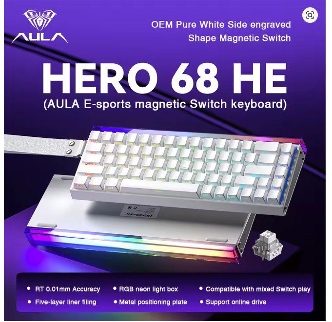 Teclado Magnético 8000Hz Aula Hero 68 HE 🎮⌨️